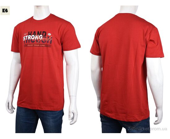 Футболка чоловіча Літо 3707-063-3 red (4 шт. р.сіткаM-2XL) "BIG" недорого оптом від прямого постачальника, зображення 3