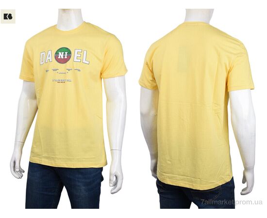 Футболка чоловіча Літо 3707-0088-4 yellow (4 шт. р.сіткаM-2XL) "BIG" недорого оптом від прямого постачальника, зображення 3
