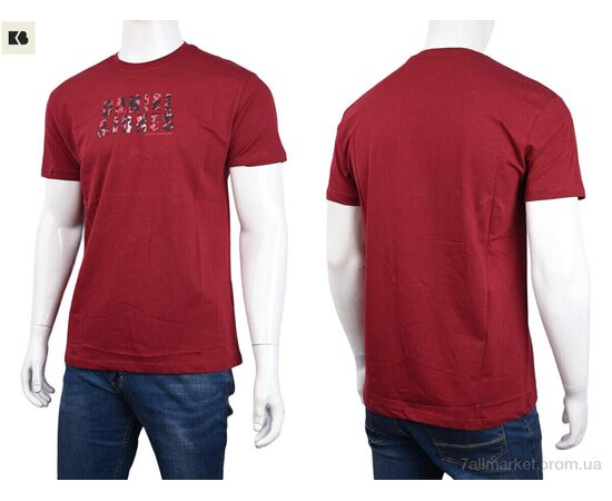 Футболка чоловіча Літо 3707-0072-3 bordo (4 шт. р.сіткаM-2XL) "BIG" недорого оптом від прямого постачальника, зображення 3