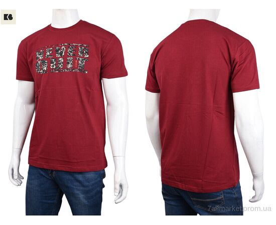 Футболка чоловіча Літо 3707-0082-1 bordo (4 шт. р.сіткаM-2XL) "BIG" недорого оптом від прямого постачальника, зображення 3