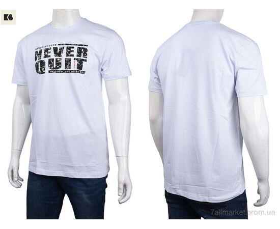 Футболка чоловіча Літо 3707-0082-3 white (4 шт. р.сіткаM-2XL) "BIG" недорого оптом від прямого постачальника, зображення 3