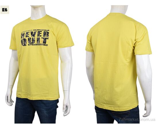 Футболка чоловіча Літо 3707-0082-4 yellow (4 шт. р.сіткаM-2XL) "BIG" недорого оптом від прямого постачальника, зображення 3