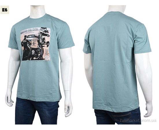 Футболка чоловіча Літо 3707-100-3 green (4 шт. р.сіткаM-2XL) "BIG" недорого оптом від прямого постачальника, зображення 3
