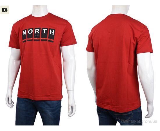 Футболка чоловіча Літо 3707-0070-3 red (4 шт. р.сіткаM-2XL) "BIG" недорого оптом від прямого постачальника, зображення 3