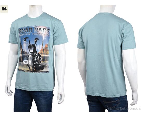 Футболка чоловіча Літо 3707-116-4 green (4 шт. р.сіткаM-2XL) "BIG" недорого оптом від прямого постачальника, зображення 3