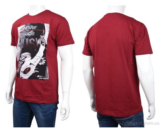 Футболка чоловіча Літо 3707-115-1 bordo (4 шт. р.сіткаM-2XL) "Мир" недорого оптом від прямого постачальника, зображення 3