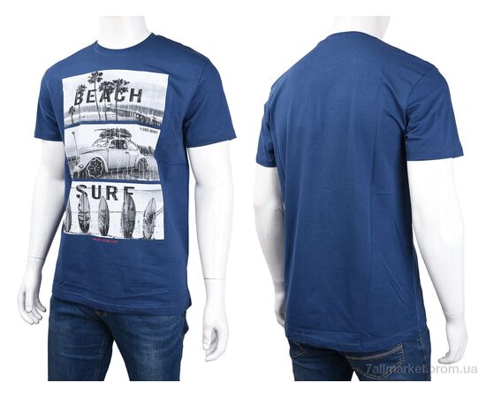 Футболка чоловіча Літо 3707-0078-1 blue (4 шт. р.сіткаM-2XL) "Мир" недорого оптом від прямого постачальника, зображення 3