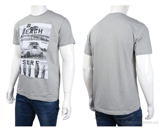 Футболка чоловіча Літо 3707-0078-2 grey (4 шт. р.сіткаM-2XL) "Мир" недорого оптом від прямого постачальника, зображення 3
