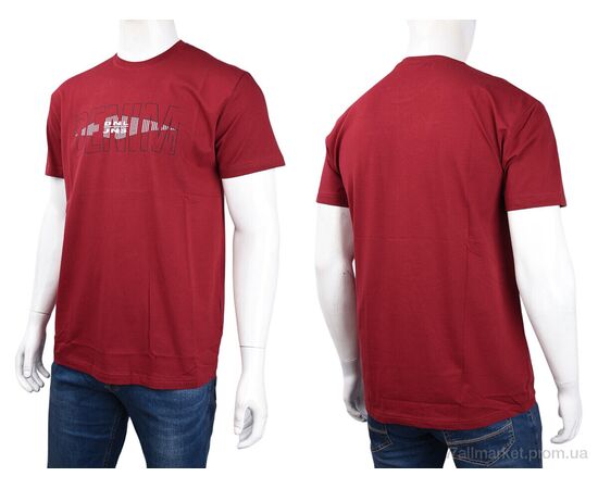 Футболка чоловіча Літо 3707-0064-1 bordo (4 шт. р.сіткаM-2XL) "Мир" недорого оптом від прямого постачальника, зображення 3