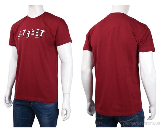 Футболка чоловіча Літо 3707-055-1 bordo (4 шт. р.сіткаM-2XL) "Мир" недорого оптом від прямого постачальника, зображення 3