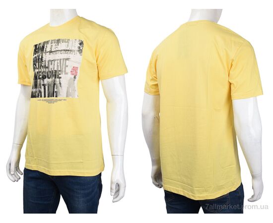 Футболка чоловіча Літо 3707-109 yellow (4 шт. р.сіткаM-2XL) "Мир" недорого оптом від прямого постачальника, зображення 3