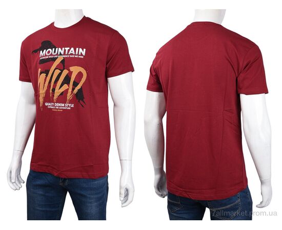 Футболка чоловіча Літо 3707-0085-1 bordo (4 шт. р.сіткаM-2XL) "Мир" недорого оптом від прямого постачальника, зображення 3