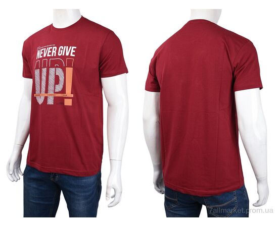 Футболка чоловіча Літо 3707-081-2 bordo (4 шт. р.сіткаM-2XL) "Мир" недорого оптом від прямого постачальника, зображення 3