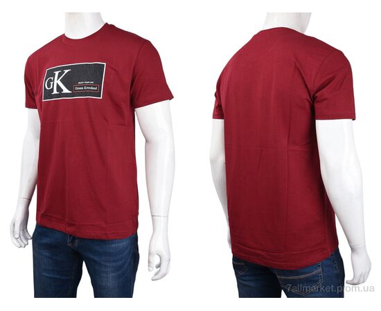Футболка чоловіча Літо 3707-0083-2 bordo (4 шт. р.сіткаM-2XL) "Мир" недорого оптом від прямого постачальника, зображення 3