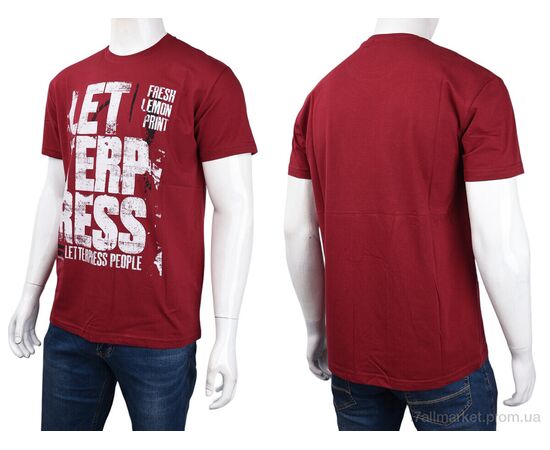 Футболка чоловіча Літо 3707-108 bordo (4 шт. р.сіткаM-2XL) "Мир" недорого оптом від прямого постачальника, зображення 3