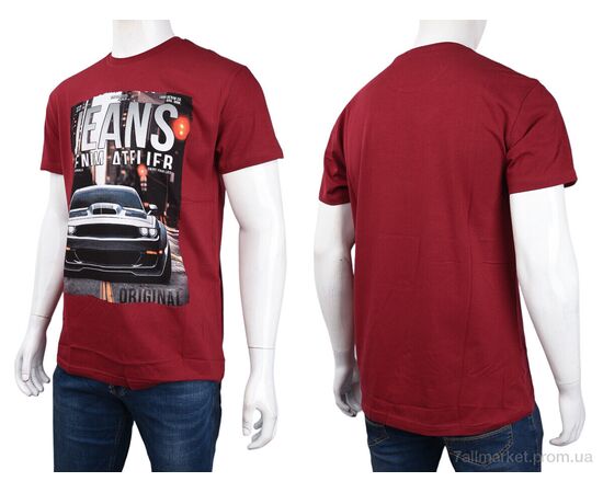 Футболка чоловіча Літо 3707-107-2 bordo (4 шт. р.сіткаM-2XL) "Мир" недорого оптом від прямого постачальника, зображення 3