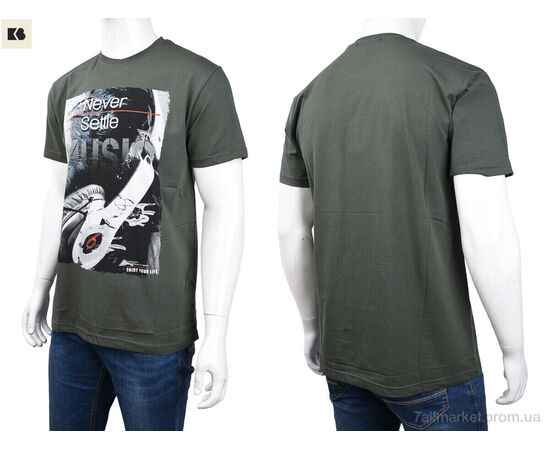 Футболка чоловіча Літо 3707-115-2 khaki (4 шт. р.сіткаM-2XL) "BIG" недорого оптом від прямого постачальника, зображення 3