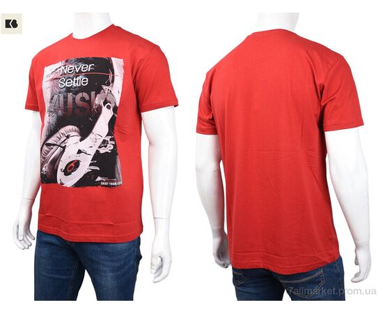 Футболка чоловіча Літо 3707-115-3 red (4 шт. р.сіткаM-2XL) "BIG" недорого оптом від прямого постачальника, зображення 3