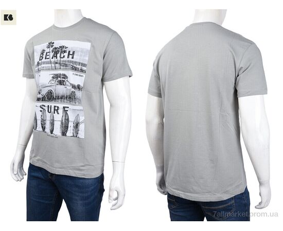 Футболка чоловіча Літо 3707-0078-2 grey (4 шт. р.сіткаM-2XL) "BIG" недорого оптом від прямого постачальника, зображення 3