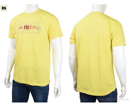 Футболка чоловіча Літо 3707-0064-4 yellow (4 шт. р.сіткаM-2XL) "BIG" недорого оптом від прямого постачальника, зображення 3