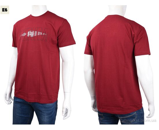 Футболка чоловіча Літо 3707-0064-1 bordo (4 шт. р.сіткаM-2XL) "BIG" недорого оптом від прямого постачальника, зображення 3