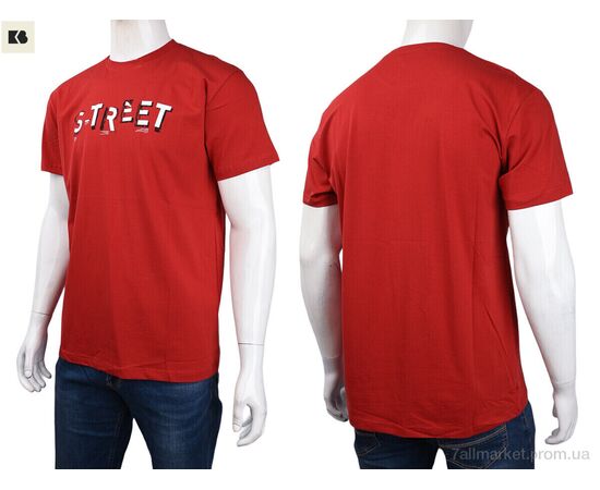 Футболка чоловіча Літо 3707-055-2 red (4 шт. р.сіткаM-2XL) "BIG" недорого оптом від прямого постачальника, зображення 3