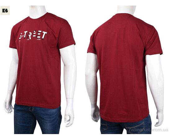 Футболка чоловіча Літо 3707-055-1 bordo (4 шт. р.сіткаM-2XL) "BIG" недорого оптом від прямого постачальника, зображення 3