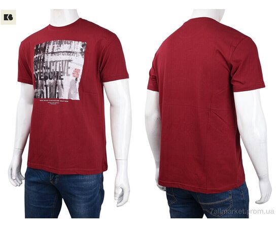 Футболка чоловіча Літо 3707-109-3 bordo (4 шт. р.сіткаM-2XL) "BIG" недорого оптом від прямого постачальника, зображення 3