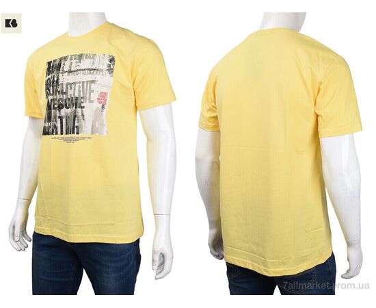 Футболка чоловіча Літо 3707-109 yellow (4 шт. р.сіткаM-2XL) "BIG" недорого оптом від прямого постачальника, зображення 3