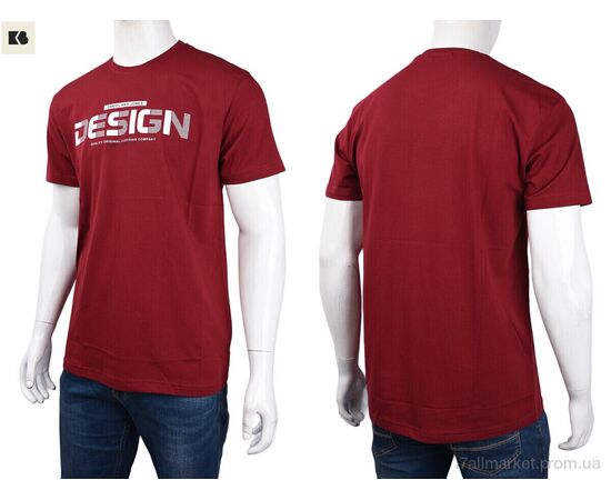 Футболка чоловіча Літо 3707-69-3 bordo (4 шт. р.сіткаM-2XL) "BIG" недорого оптом від прямого постачальника, зображення 3