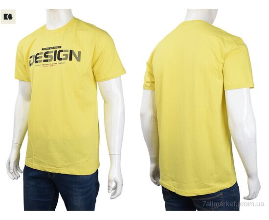 Футболка чоловіча Літо 3707-69-5 yellow (4 шт. р.сіткаM-2XL) "BIG" недорого оптом від прямого постачальника, зображення 3