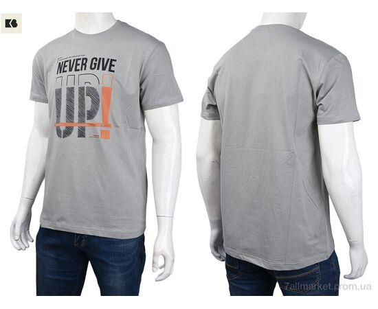 Футболка чоловіча Літо 3707-081-1 grey (4 шт. р.сіткаM-2XL) "BIG" недорого оптом від прямого постачальника, зображення 3