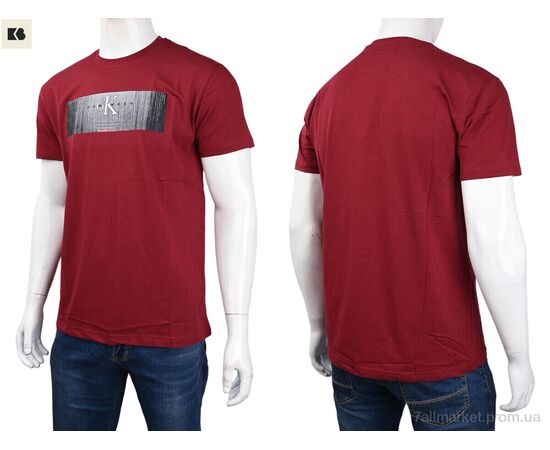 Футболка чоловіча Літо 3707-0084 bordo (4 шт. р.сіткаM-2XL) "BIG" недорого оптом від прямого постачальника, зображення 3