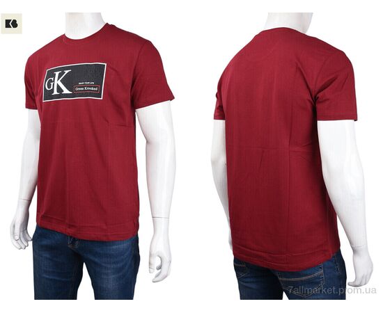 Футболка чоловіча Літо 3707-0083-2 bordo (4 шт. р.сіткаM-2XL) "BIG" недорого оптом від прямого постачальника, зображення 3