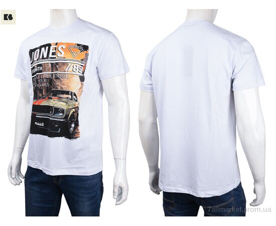 Футболка чоловіча Літо 3707-119-3 white (4 шт. р.сіткаM-2XL) "BIG" недорого оптом від прямого постачальника, зображення 3