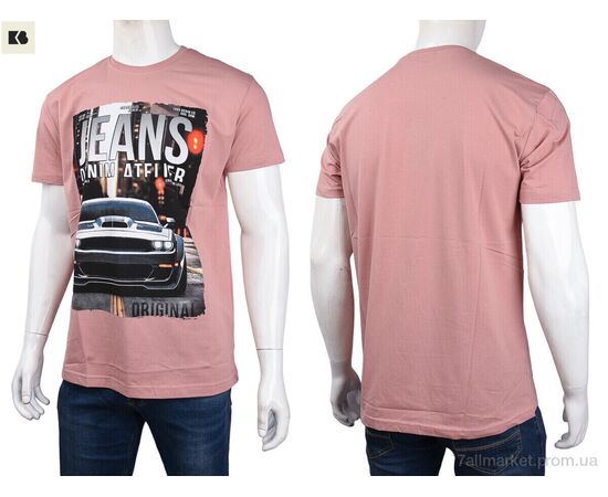 Футболка чоловіча Літо 3707-107-1 pink (4 шт. р.сіткаM-2XL) "BIG" недорого оптом від прямого постачальника, зображення 3