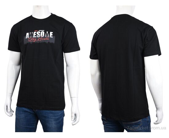Футболка чоловіча Літо 3707-140-2 black (4 шт. р.сіткаM-2XL) "Мир" недорого оптом від прямого постачальника, зображення 3