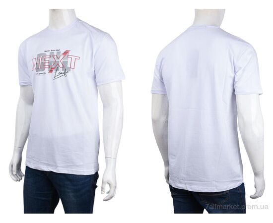 Футболка чоловіча Літо 3707-130 white (4 шт. р.сіткаM-2XL) "Мир" недорого оптом від прямого постачальника, зображення 3