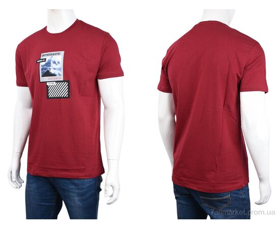 Футболка чоловіча Літо 3707-075 bordo (4 шт. р.сіткаM-2XL) "Мир" недорого оптом від прямого постачальника, зображення 3