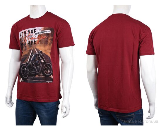 Футболка чоловіча Літо 3707-098 bordo (4 шт. р.сіткаM-2XL) "Мир" недорого оптом від прямого постачальника, зображення 3