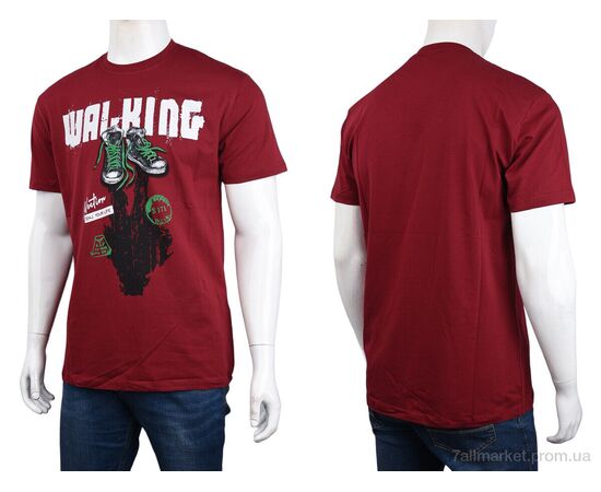 Футболка чоловіча Літо 3707-121 bordo (4 шт. р.сіткаM-2XL) "Мир" недорого оптом від прямого постачальника, зображення 3