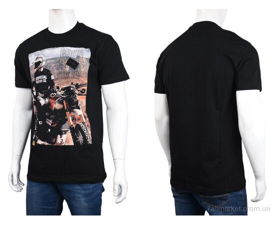 Футболка чоловіча Літо 3707-091-1 black (4 шт. р.сіткаM-2XL) "Мир" недорого оптом від прямого постачальника, зображення 3