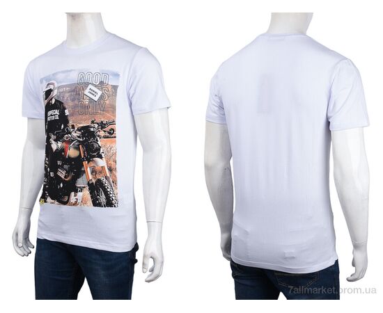 Футболка чоловіча Літо 3707-091-3 white (4 шт. р.сіткаM-2XL) "Мир" недорого оптом від прямого постачальника, зображення 3