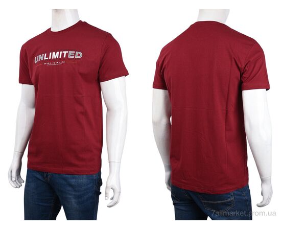 Футболка чоловіча Літо 3707-76-2 bordo (4 шт. р.сіткаM-2XL) "Мир" недорого оптом від прямого постачальника, зображення 3