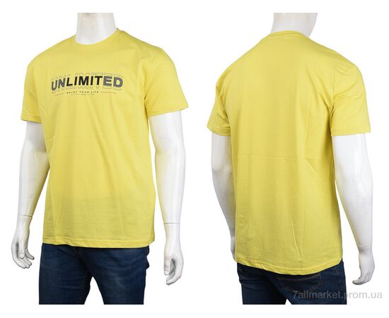 Футболка чоловіча Літо 3707-76-3 yellow (4 шт. р.сіткаM-2XL) "Мир" недорого оптом від прямого постачальника, зображення 3
