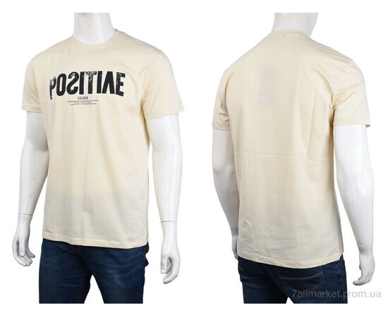 Футболка чоловіча Літо 3707-0563 beige (4 шт. р.сіткаM-2XL) "Мир" недорого оптом від прямого постачальника, зображення 3