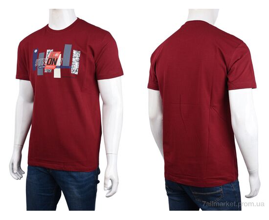 Футболка чоловіча Літо 3707-062 bordo (4 шт. р.сіткаM-2XL) "Мир" недорого оптом від прямого постачальника, зображення 3