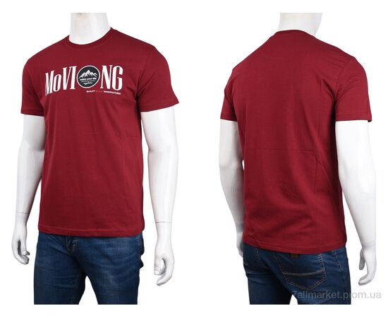 Футболка чоловіча Літо 3707-071-2 bordo (4 шт. р.сіткаM-2XL) "Мир" недорого оптом від прямого постачальника, зображення 3