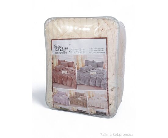 Постільна білизна Зима 09054 l.beige (200x230) (1 шт. р.сіткаOne size) "Obuvok" недорого оптом від прямого постачальника, зображення 3