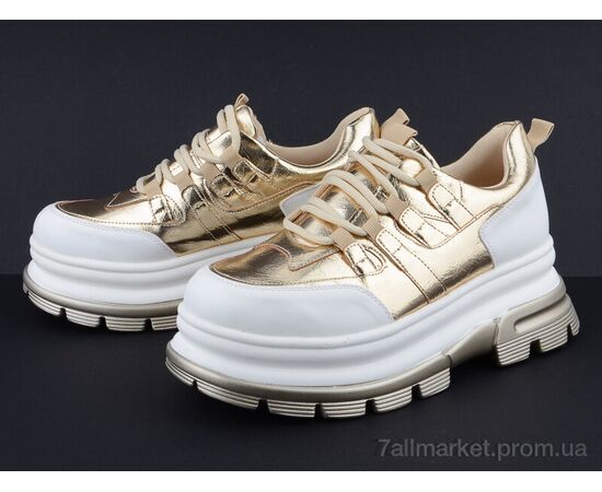 Кросівки жіночі модні Весна/осінь 1010 gold (6 пар р.36-41) "Shamilu" недорого оптом від прямого постачальника, зображення 2
